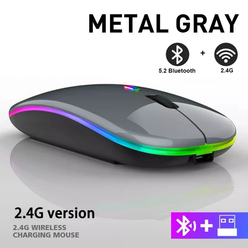Rechargeable Bluetooth Wireless Mouse 2.4GHz USB RGB 1600DPI Gaming — image 13