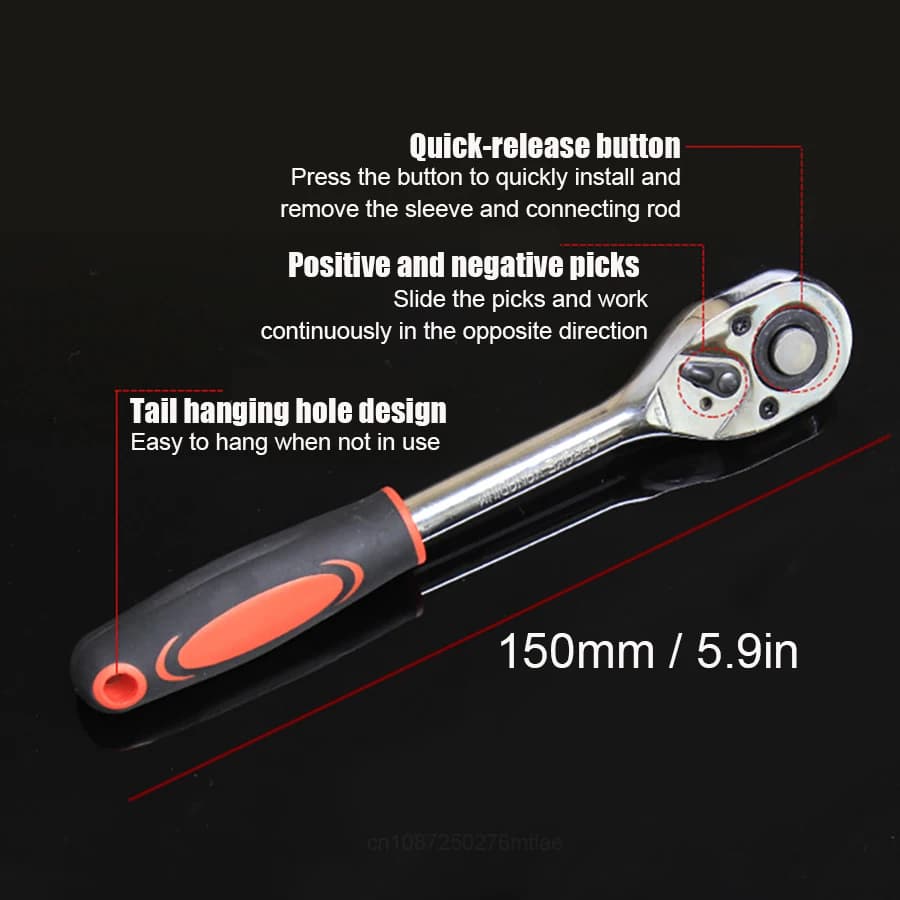 Universal Socket Wrench Kit with Extension Rod for Car Motorcycle Automotive — image 4