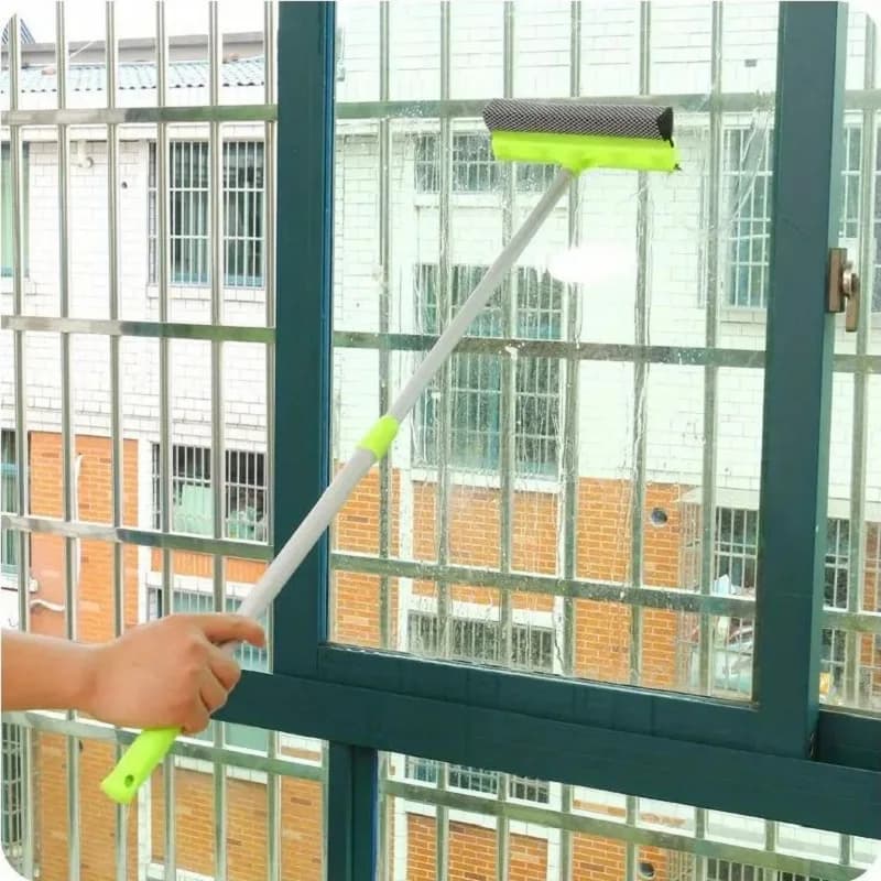 Glass Window Cleaning Tool Double Sided Squeegee Scraper Cleaner for Bathroom UK — image 2