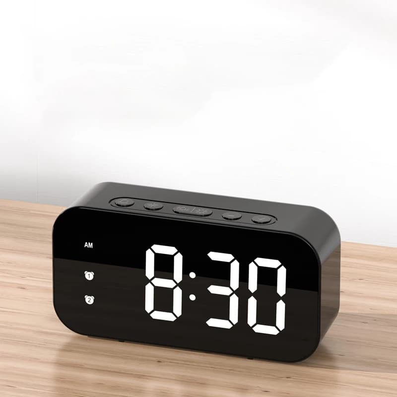 LED Digital Alarm Clock Plug-In Dual Alarm with Temperature Display 12/24H — image 4