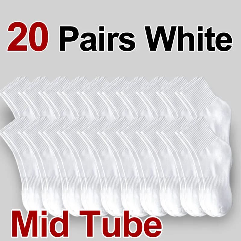 Sports Socks 5 10 20 Pairs Breathable Sweat Absorbing Round Neck New Neutral All — image 23