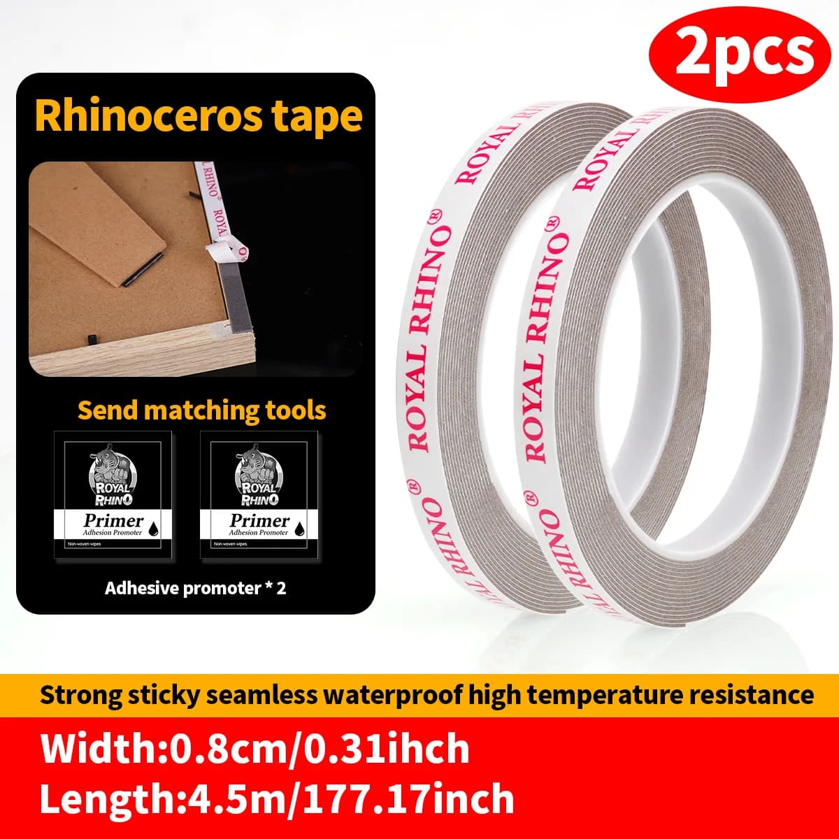 Extra Strong Double Sided Tape 450cm Adhesive for Car Mounting Tear Off — image 13