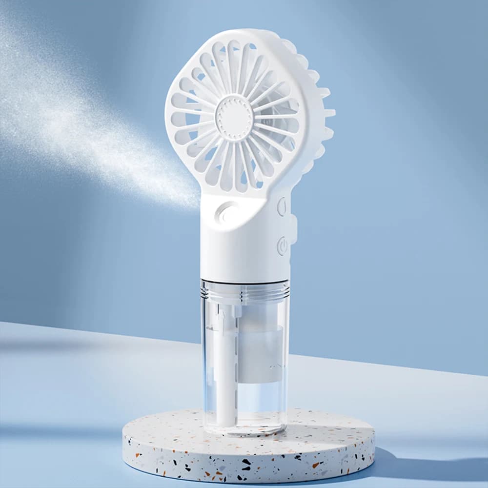 Portable Humidifier Fan USB Rechargeable Handheld Mist Water Spray New Mini with — image 9