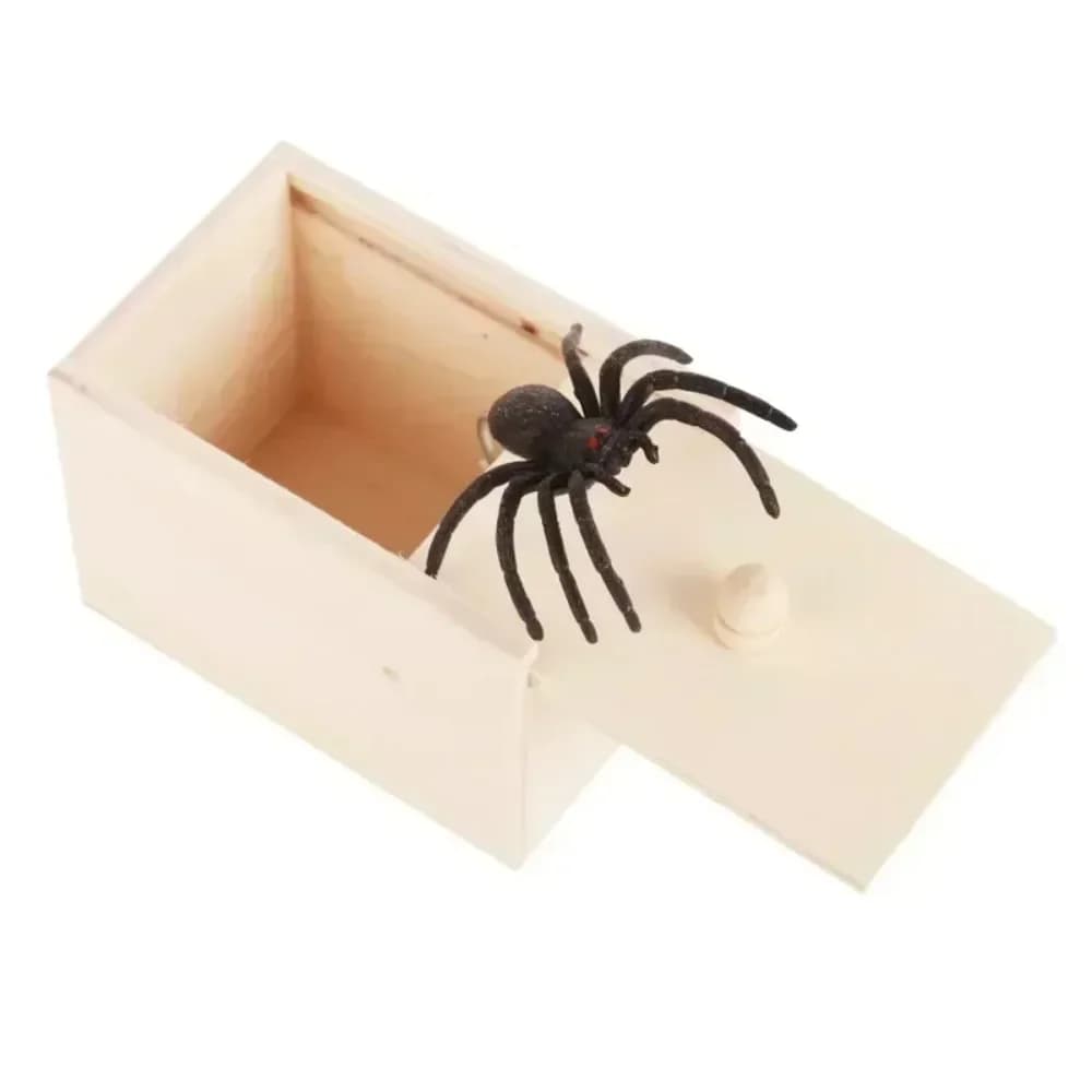 Wooden Spider Prank Scare Box Creepy Funny Trick Toy Joke Gag Gift Surprise Play — image 7