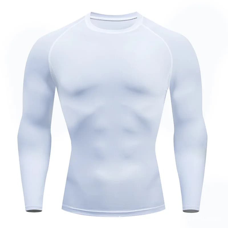 Compression Running Shirt Men Quick Dry Long Sleeve Gym Fitness New Sportswear U — image 3