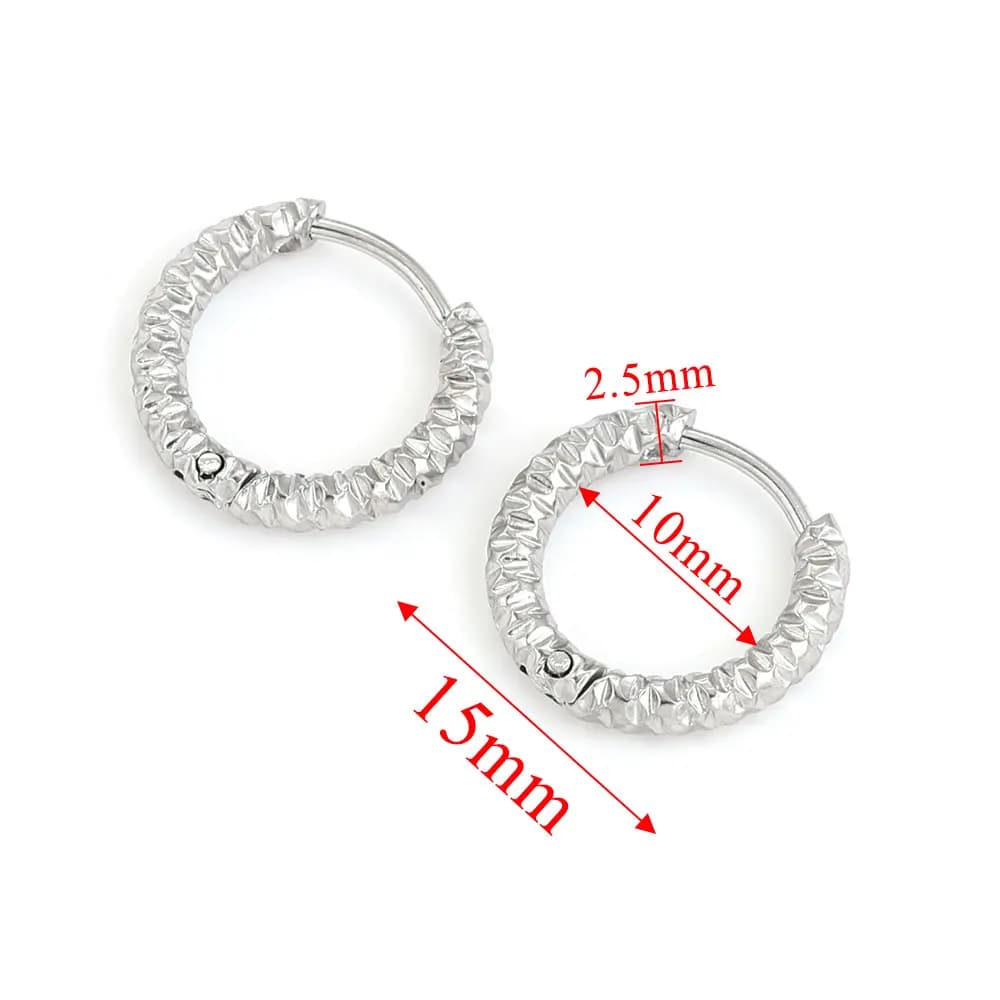 6 Pcs Stainless Steel Hoop Earrings Set for Women Korean Style Jewellery — image 10