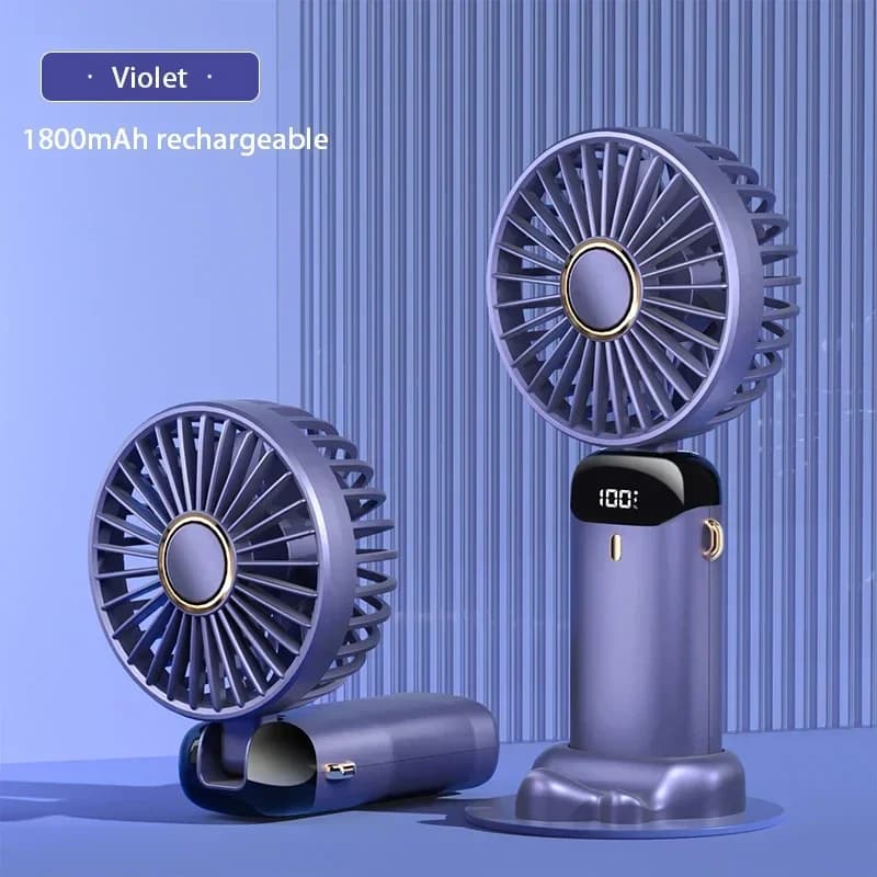 Portable Handheld Mini Fan 5 Speed USB Rechargeable Neck Hanging Foldable — image 8