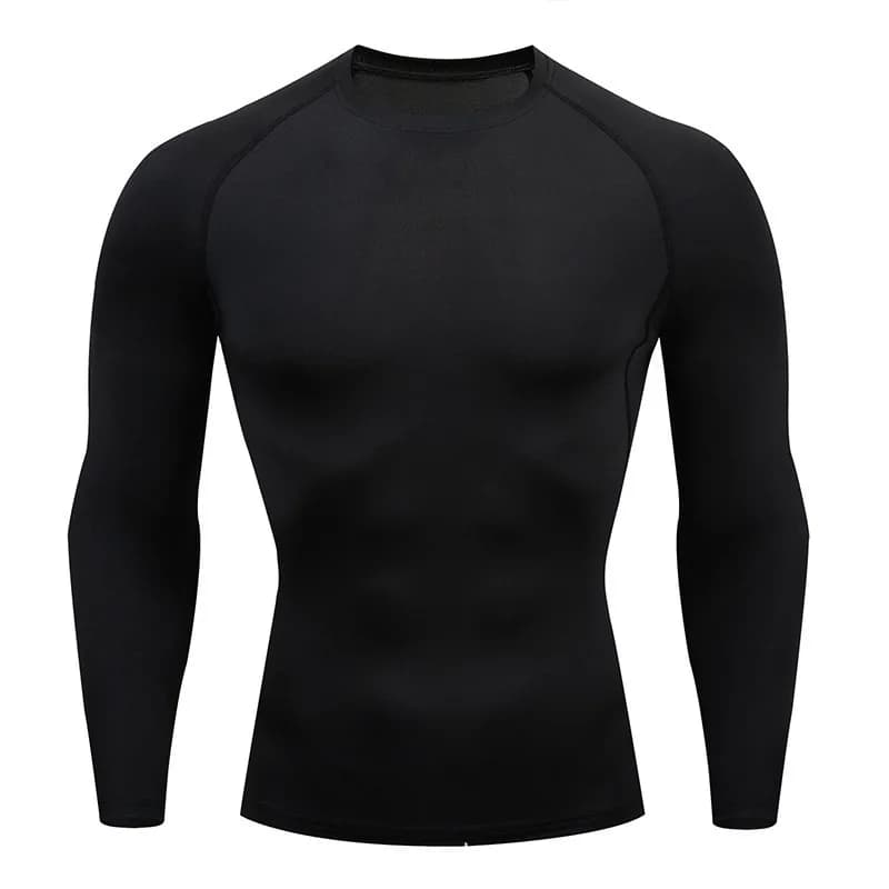 Compression Running Shirt Men Quick Dry Long Sleeve Gym Fitness New Sportswear U — image 2