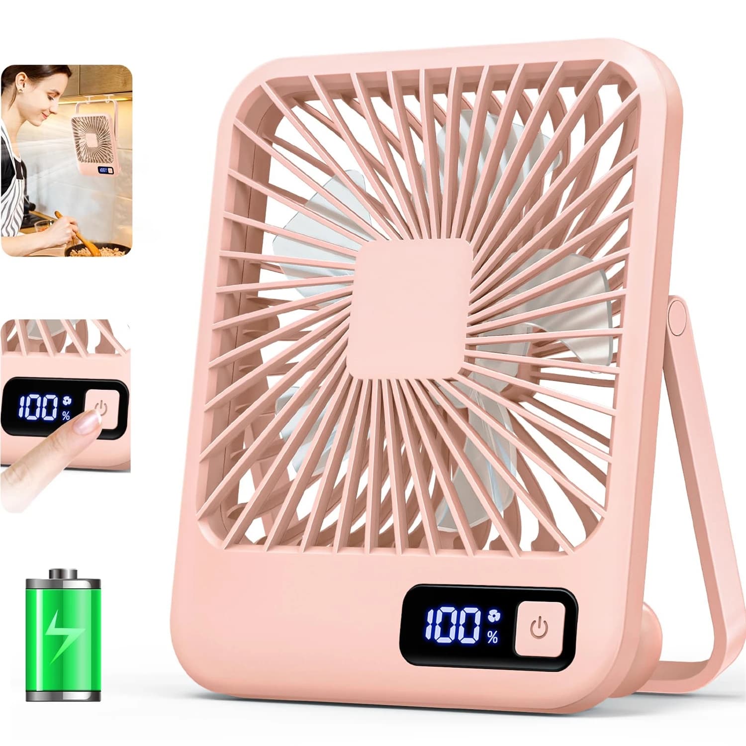 Portable USB Rechargeable Desk Fan 180° Tilt Foldable Personal Cooling Fan — image 11
