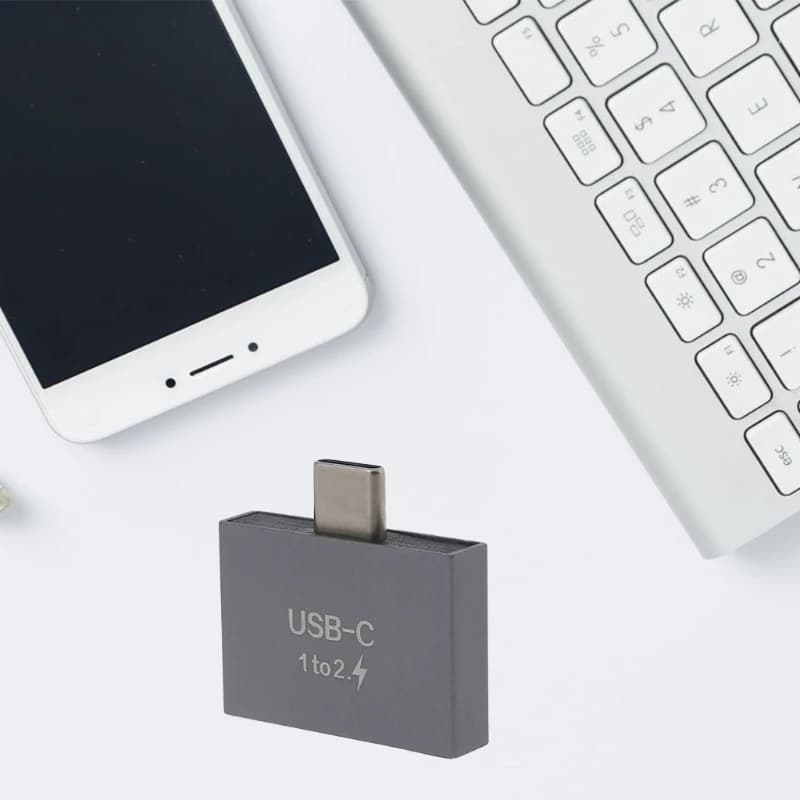 USB C Male to Dual USB C Female Splitter Data Cable Metal Shell New Compact Size — image 5