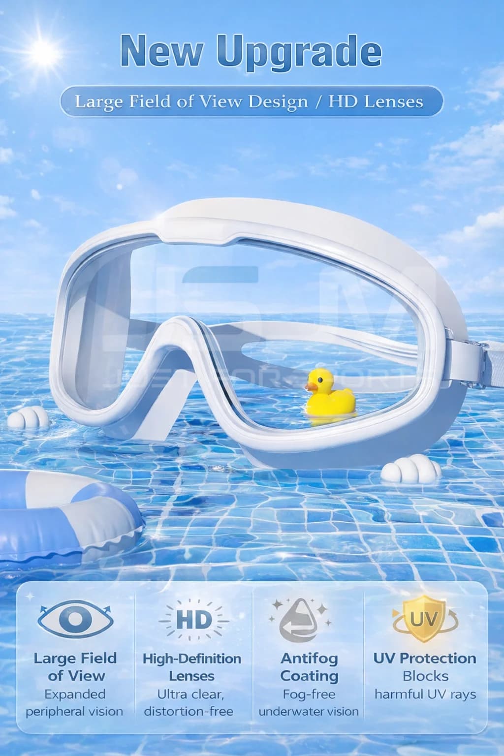 Adult Swimming Goggles Professional HD Wide View Anti-Fog UV Protection — image 4