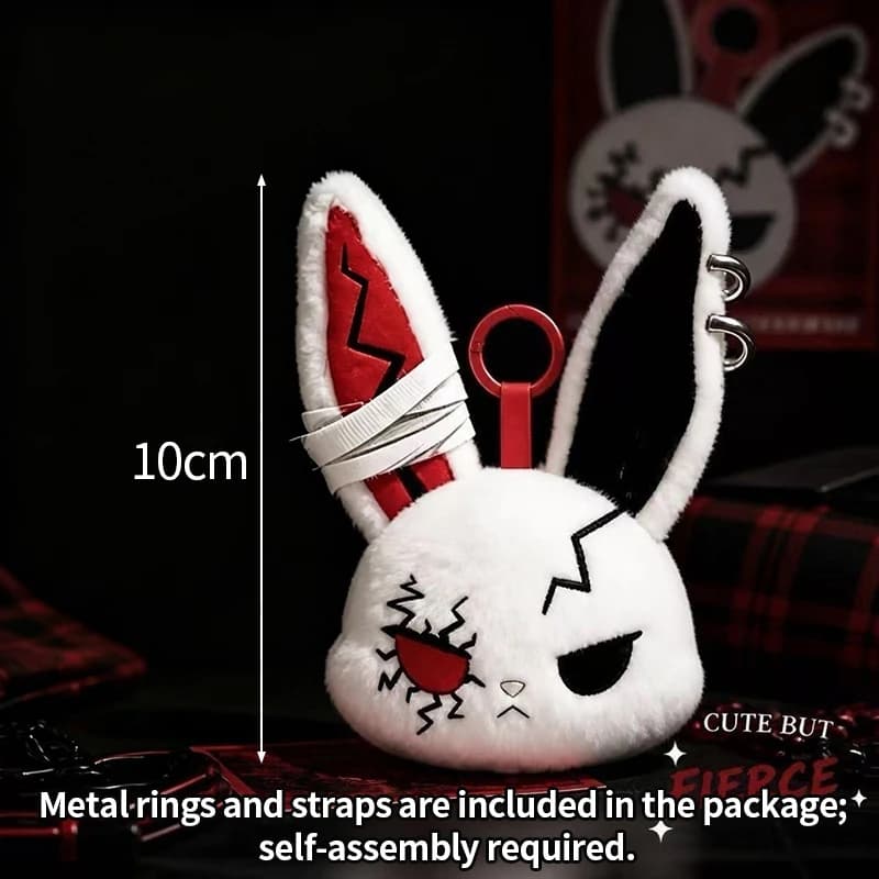 Gothic Bunny Plush Keychain Rabbit Bag Charm Horror Pendant Bandage Dark — image 17