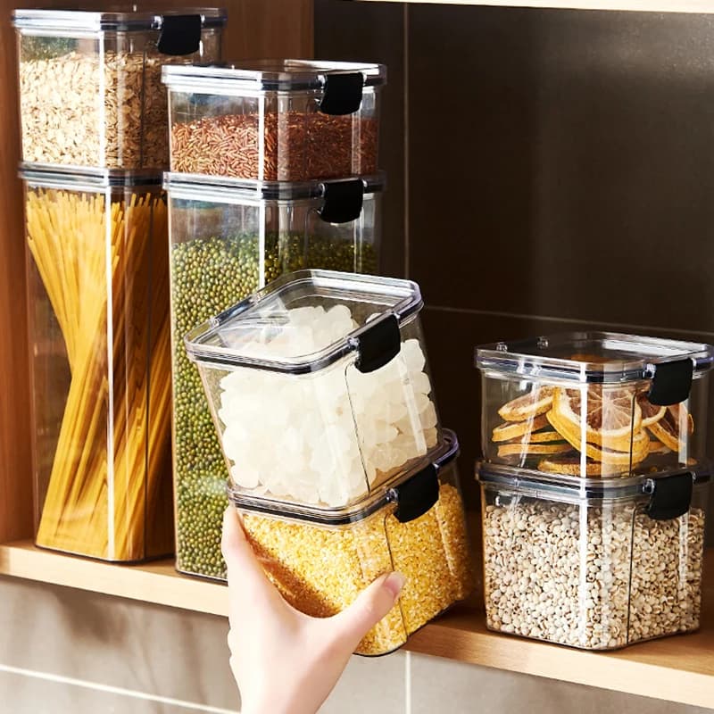 Sealed Jars Kitchen Grain Storage Organiser Moisture-Proof Plastic Large Box — image 3