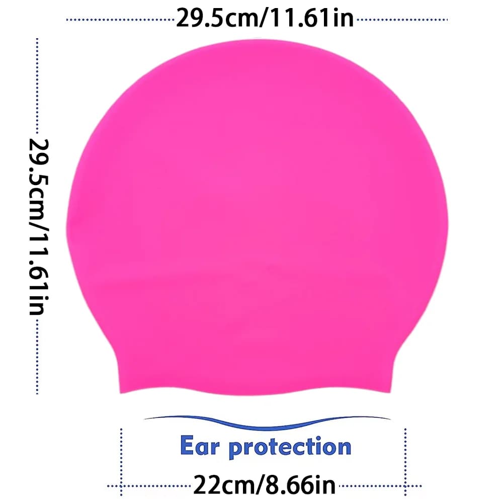 Extra Large Silicone Swimming Cap Soft Adult Swim Hat for Long Hair Braids — image 7
