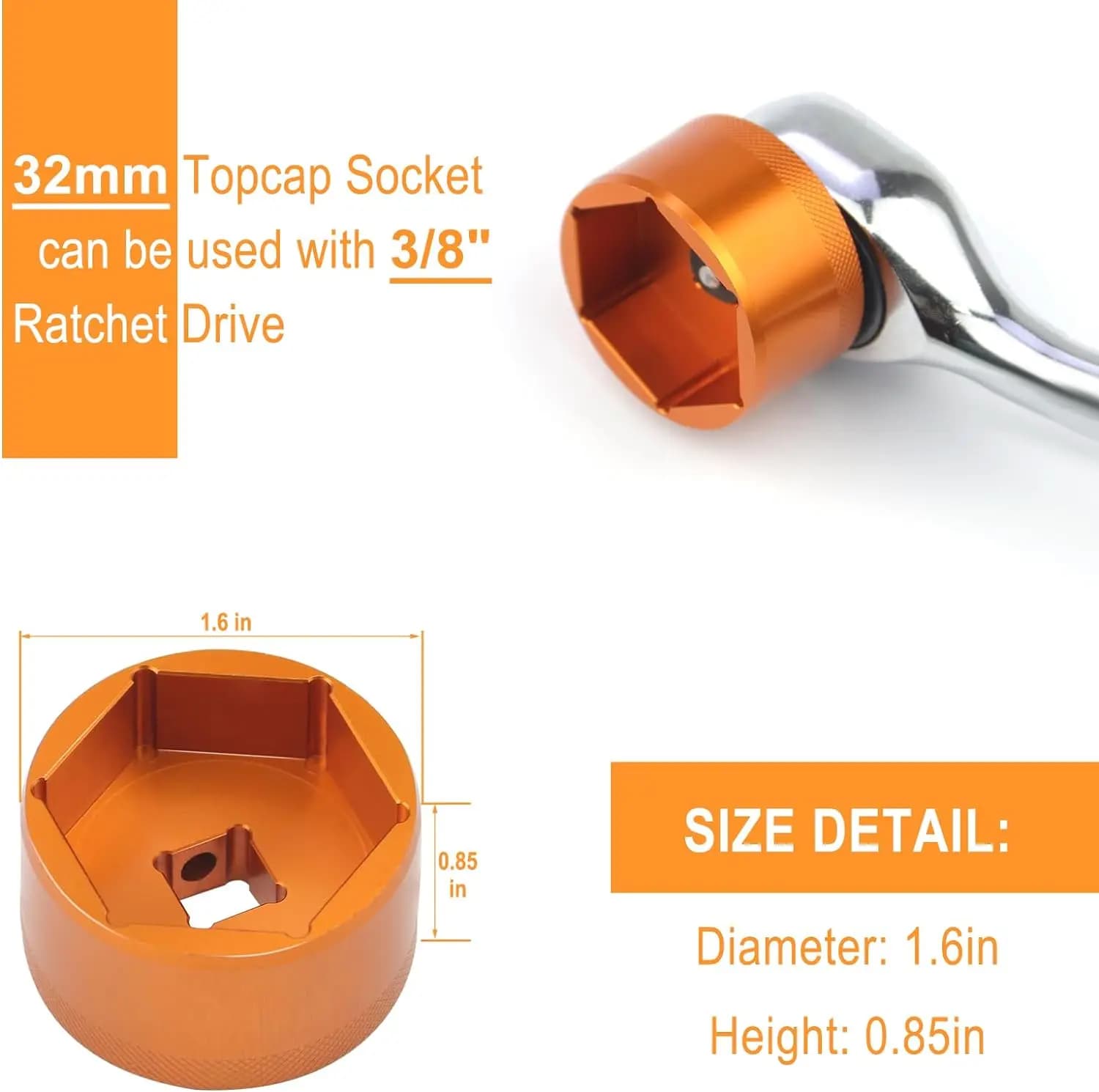 32mm Bike Fork Topcap Socket Tool Fox 36 38 40 3/8 Ratchet New Compatible Series — image 3