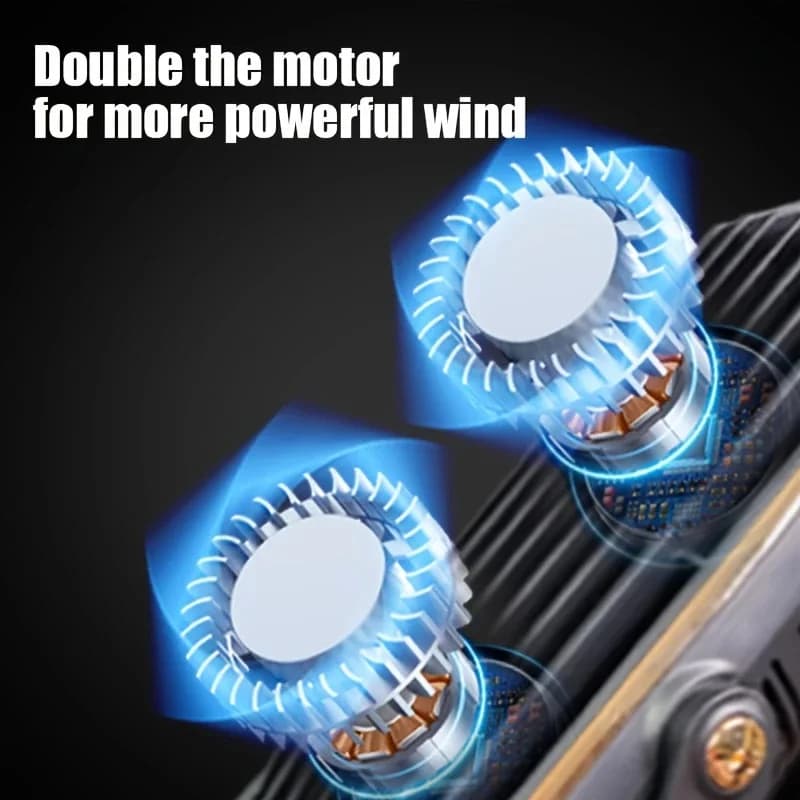 Portable USB Battery Fan Dual Motor Large Desk Office Travel Camping Outdoor Fan — image 4