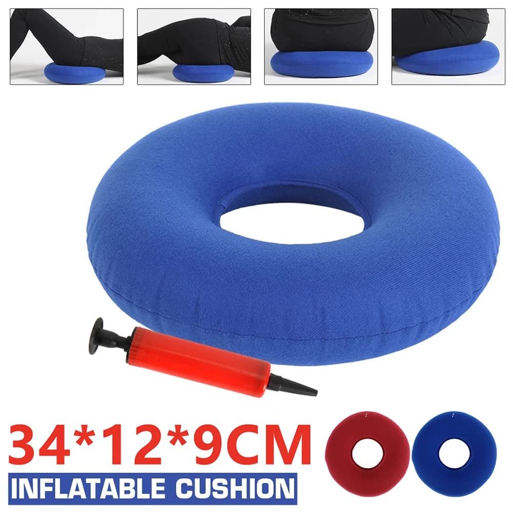 Inflatable Donut Seat Cushion Ring Pillow for Tailbone Pain Relief Office Chair — image 2