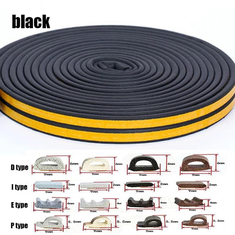 10m Self-Adhesive Door Window Seal Strip Acoustic Foam Weatherstrip — image 9