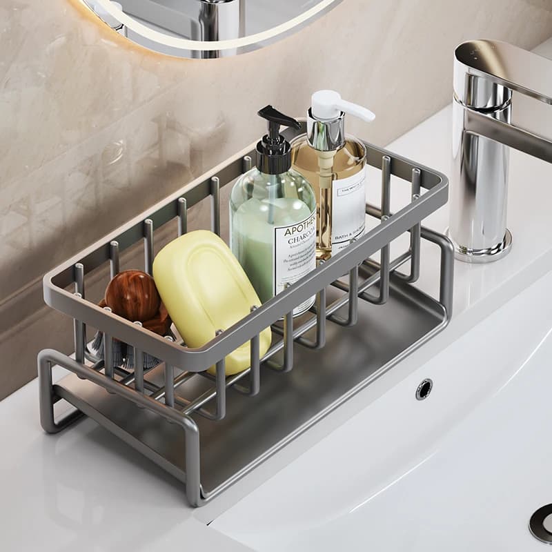 Stainless Steel Kitchen Sink Drainage Rack Sponge Holder Storage Shelf — image 6