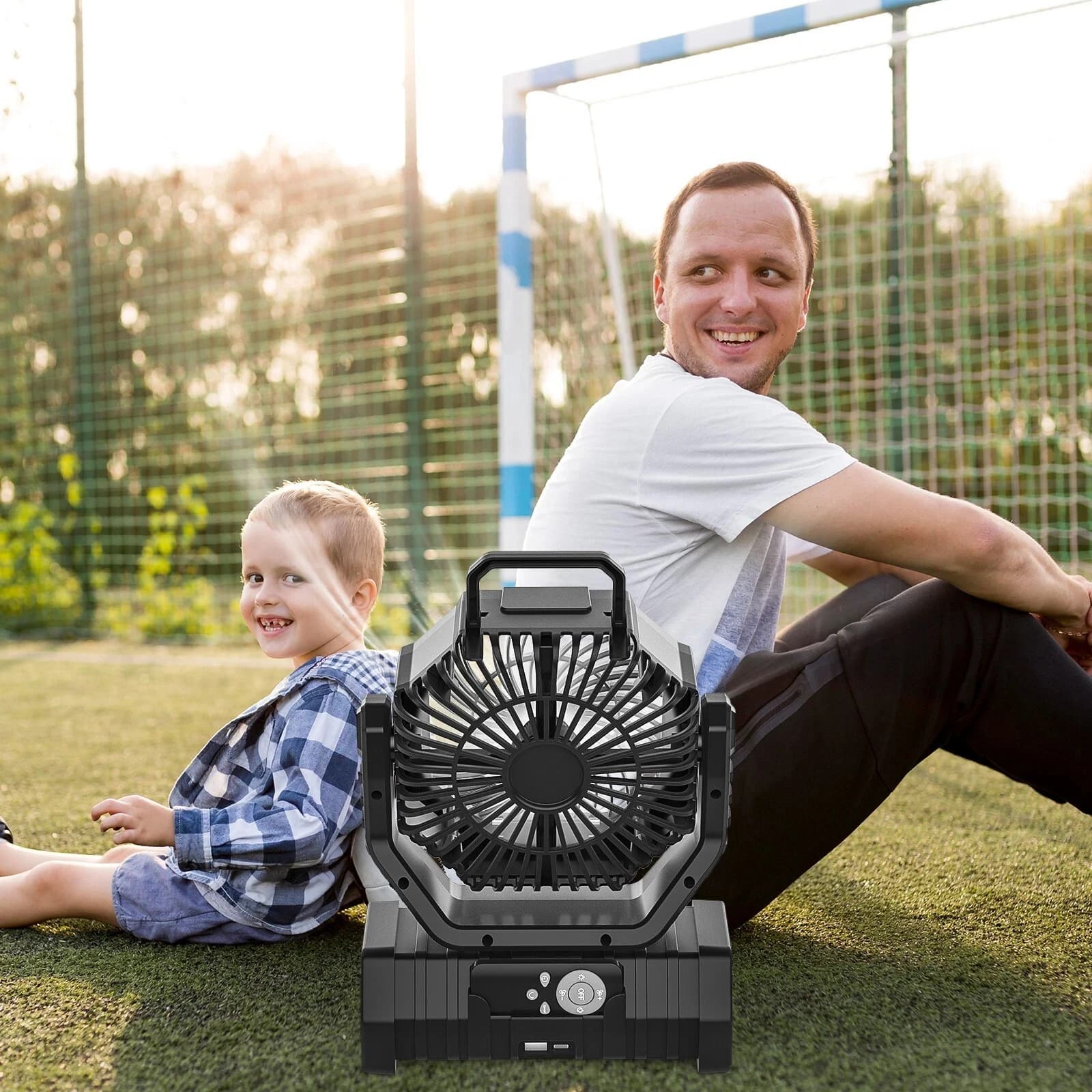 Camping Fan 20000mAh Battery Powered Rechargeable with LED Light Portable UK — image 5