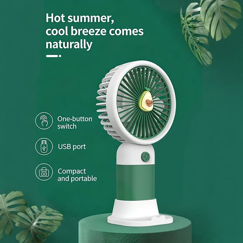 USB Rechargeable Portable Handheld Fan Dual Purpose Hand & Desktop Summer Fan — image 6
