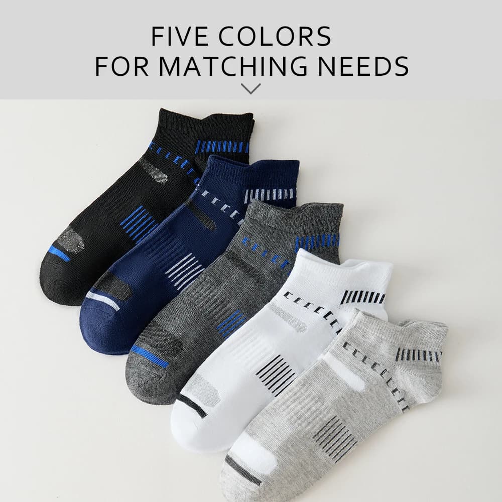 Men Ankle Socks 5 Pairs Breathable Sports Casual Athletic Mesh Short High For UK — image 5