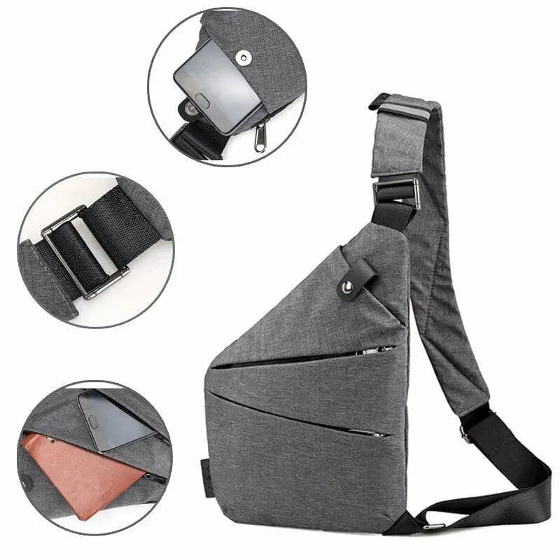 Men's Cross Body Chest Bag Waterproof Anti Theft Messenger Fanny Pack — image 3