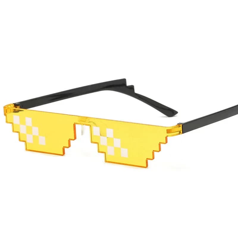 Mosaic Sunglasses Pixel Black Retro Gamer Robot Party Vintage for Men — image 7