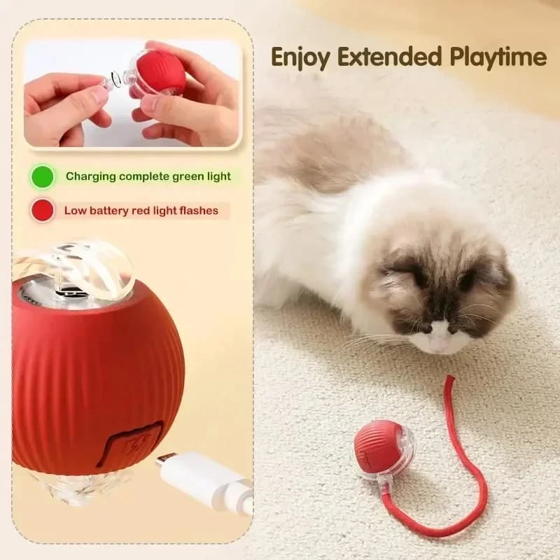 Cat Interactive Ball Toy Automatic Rolling Smart Pet Toy New with Tail Mouse for — image 5