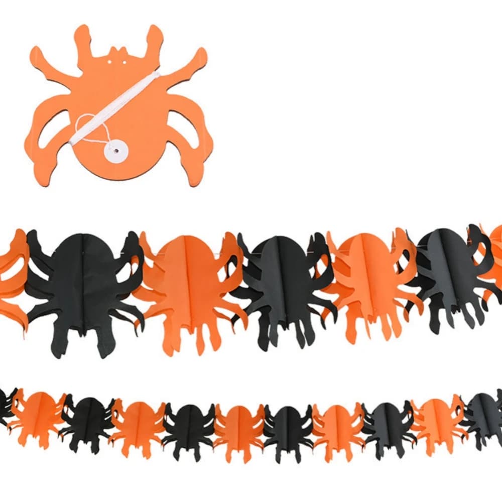 Halloween Paper Banner Spider Pumpkin Ghost Bat Paper Chain Garland Decoration — image 11