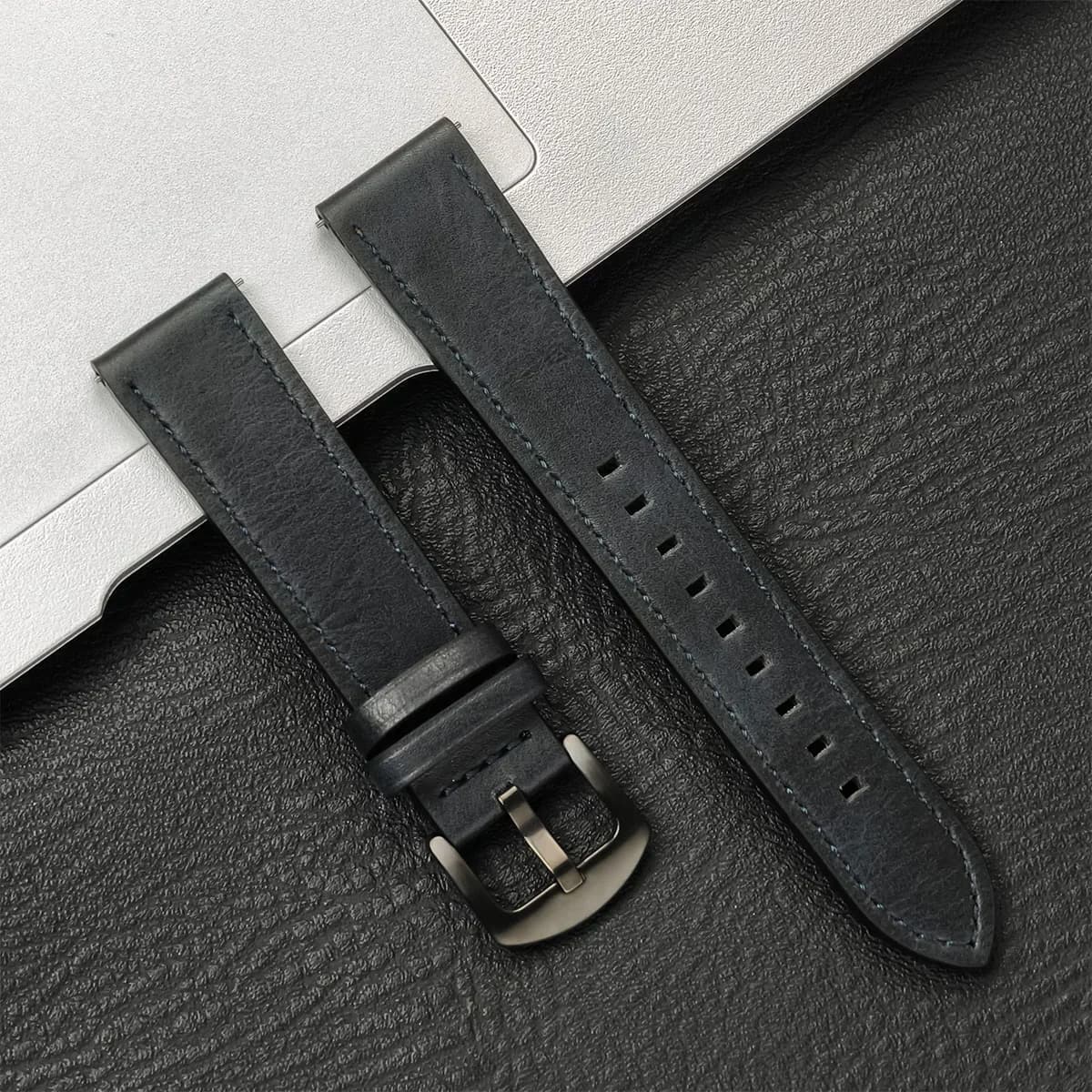 Leather Watch Strap 20mm 22mm Smartwatch Band Vintage 44mm — image 22