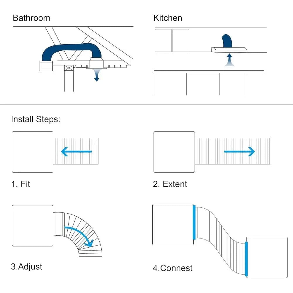 6 Inch Dryer Vent Hose Aluminium Foil Insulated Air Duct Exhaust Pipe for Dryers — image 5