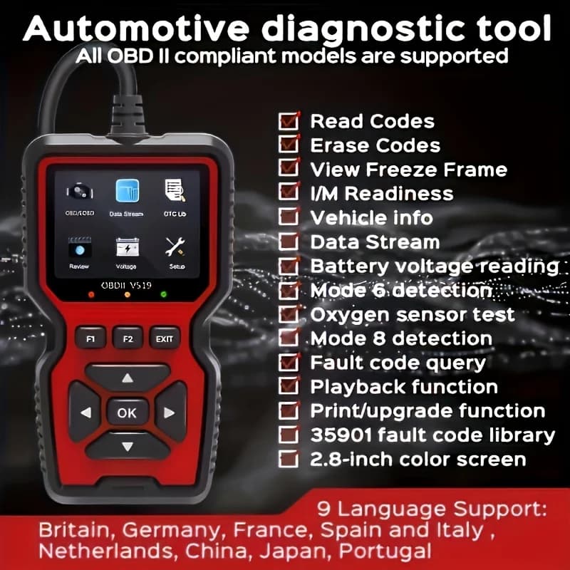 OBD2 Scanner USB Diagnostic Tool Engine Fault Code Reader V519 Professional — image 6