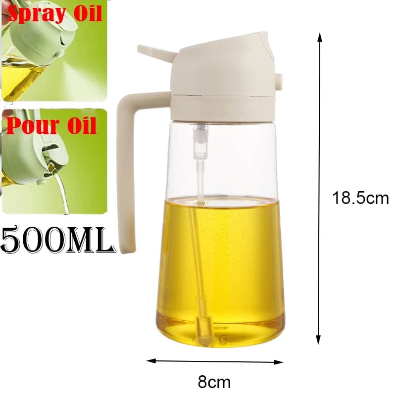 Oil Sprayer Bottle 500ml Kitchen Spray Dispenser BBQ Baking New 2in1 Plastic for — image 21