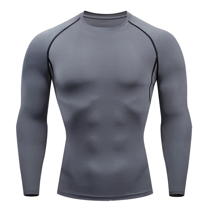 Compression Running Shirt Men Quick Dry Long Sleeve Gym Fitness New Sportswear U — image 5