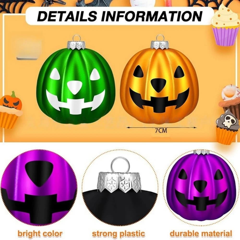 36 Pcs Wooden Halloween Pumpkin Pendants Colourful Decoration Props Theme — image 4