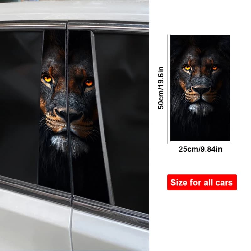 Leopard Car B-Pillar Waterproof Sticker DIY Door Styling Decal New 2pcs Animal U — image 4