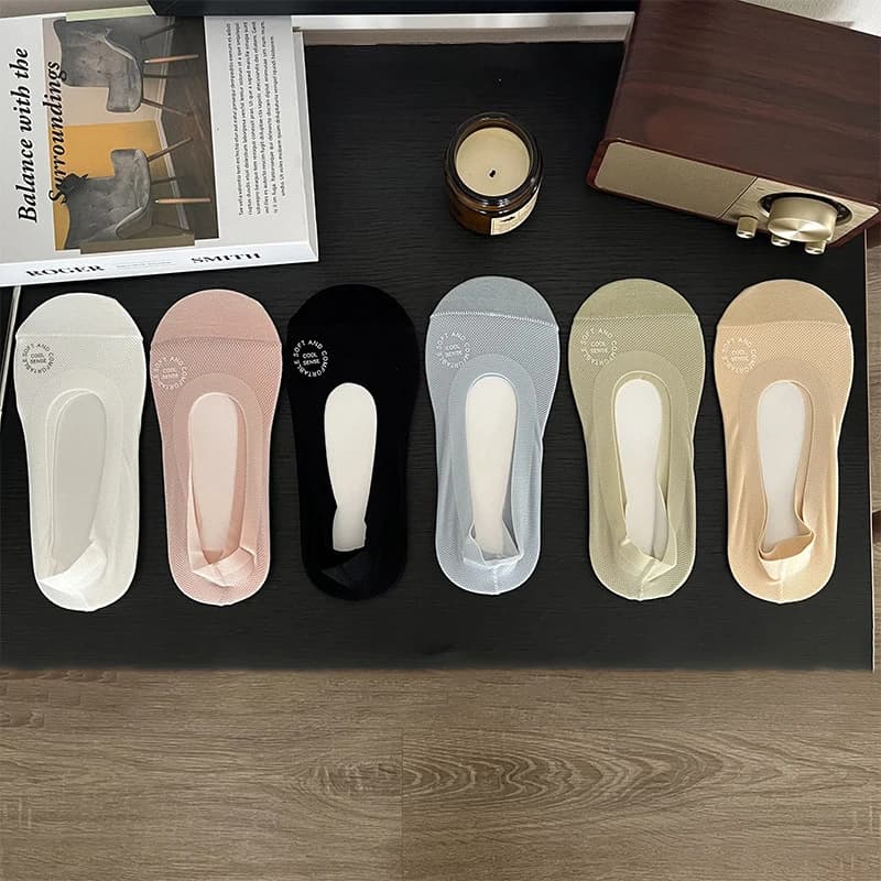 Women's Invisible Socks Breathable Mesh Thin No-Show with Silicone Grip Spring Summer — image 6