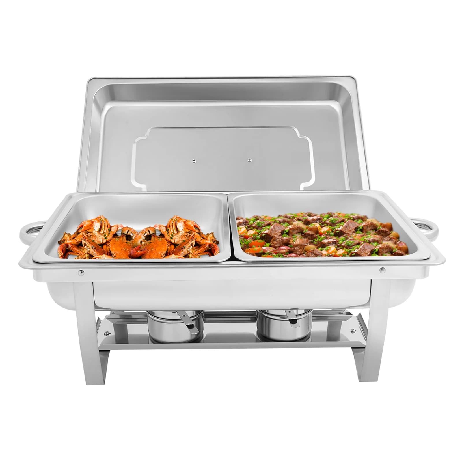 Stainless Steel Chafing Dish Buffet Set Rectangle Foldable Catering New NEWEST U — image 2