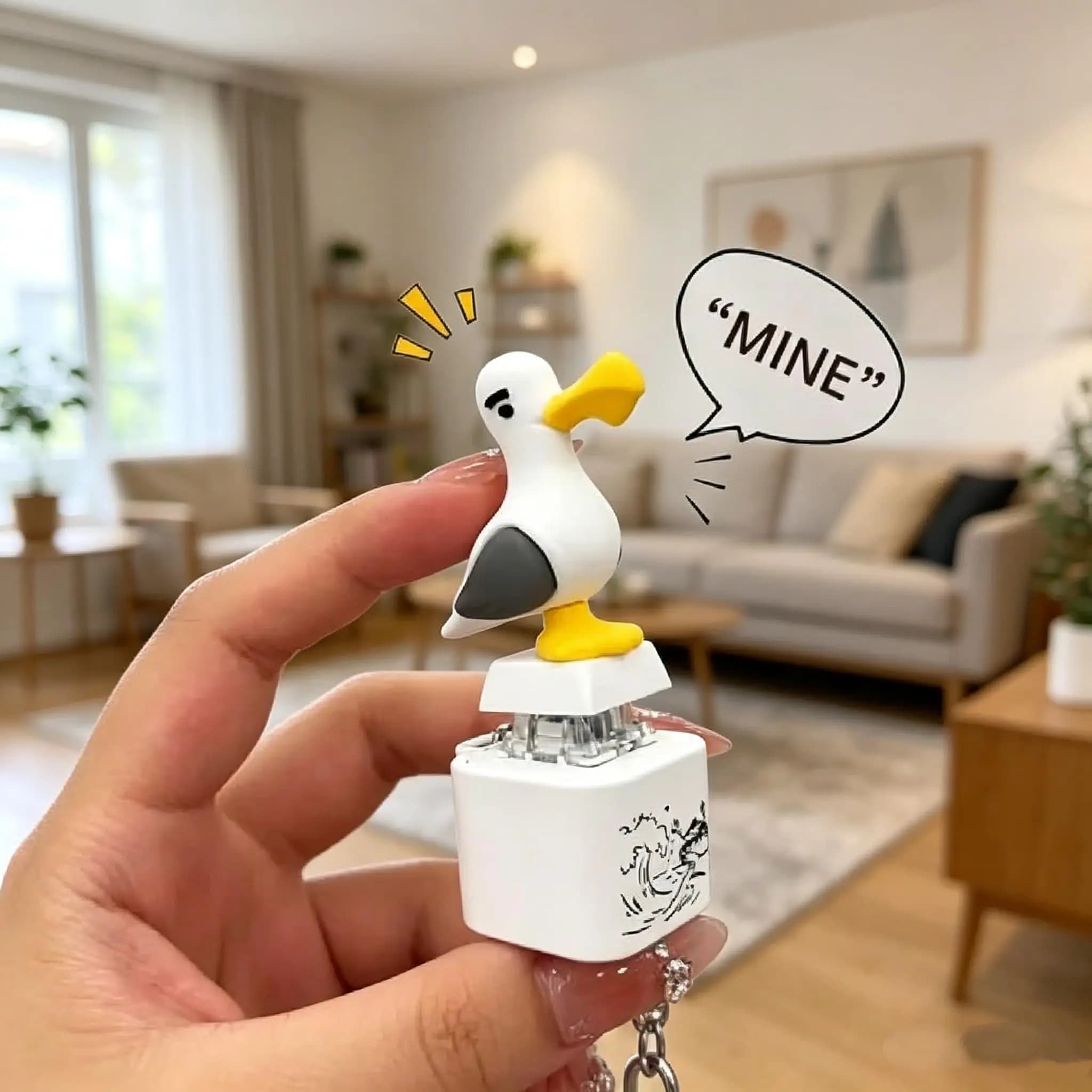 Rechargeable Seagull Keychain Portable Quacking Sound Button Novelty Gift — image 2