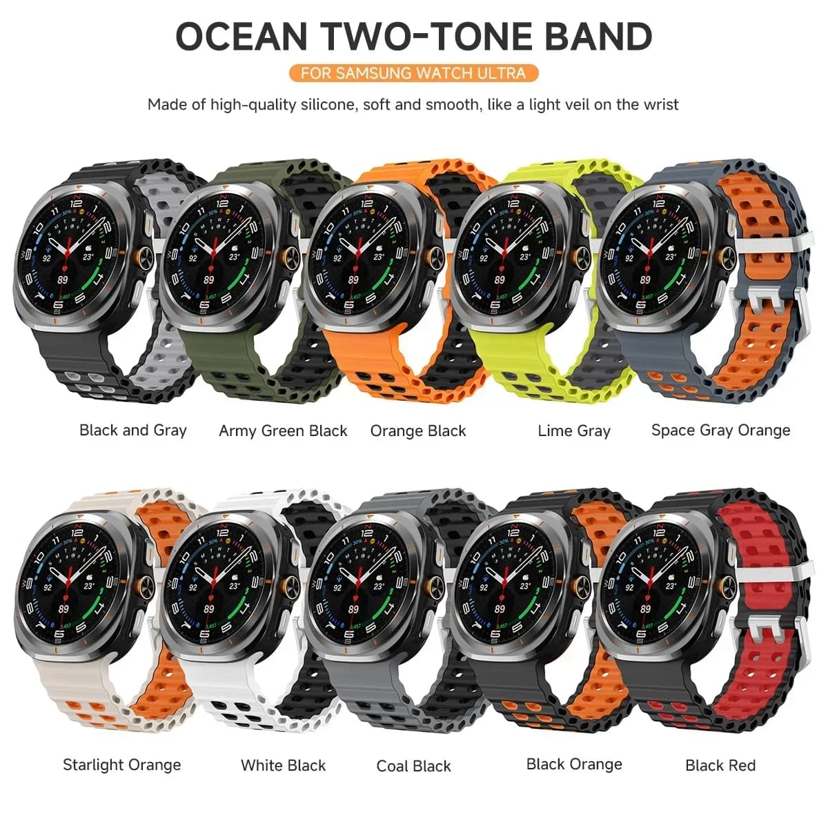Sport Silicone Watch Strap Band Bracelet 47mm Smartwatch Replacement — image 5