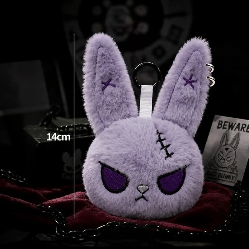 Gothic Bunny Plush Keychain Rabbit Bag Charm Horror Pendant Bandage Dark — image 10