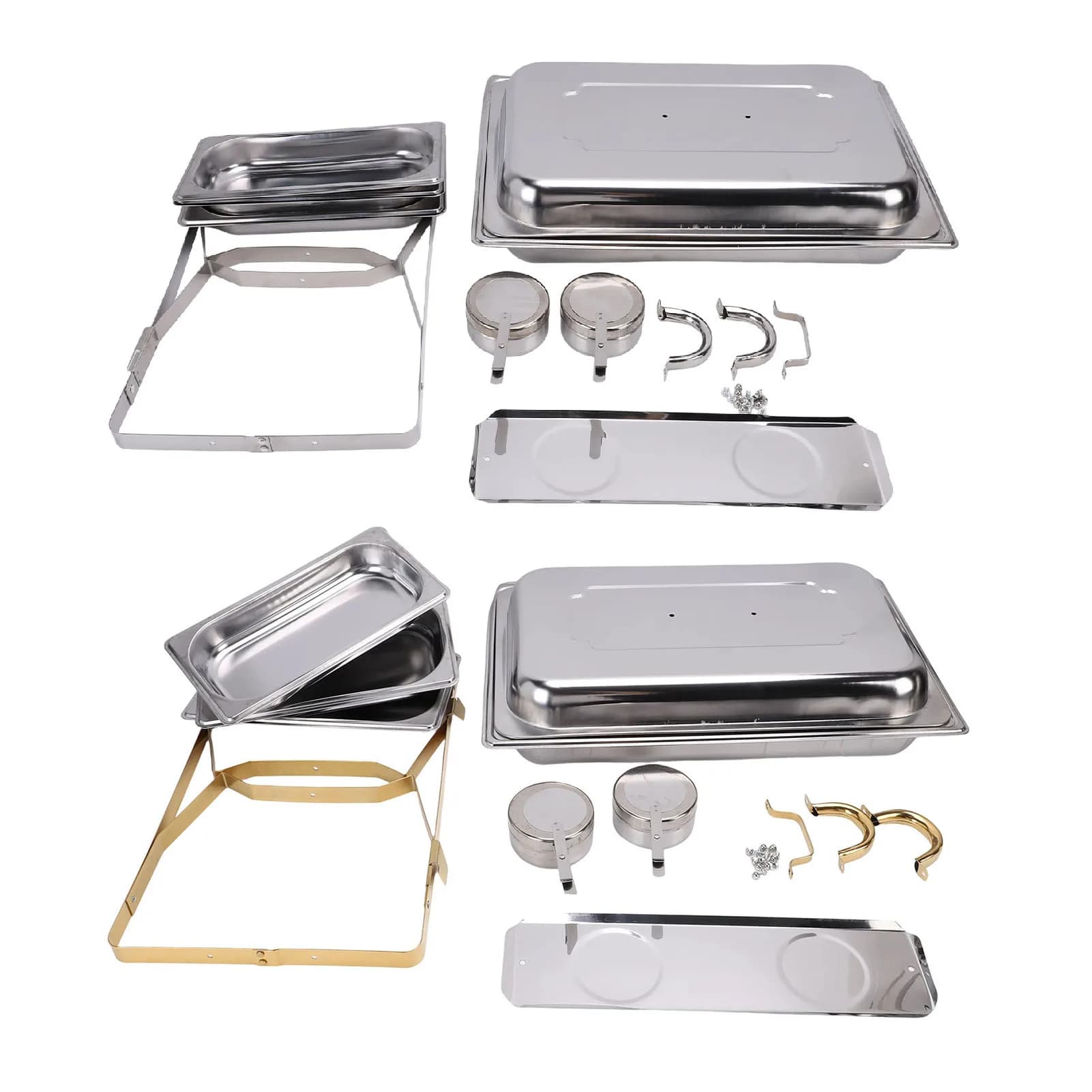 Stainless Steel Catering Chafer 3 Compartment Buffet Food Warmer New Rectangle U — image 4
