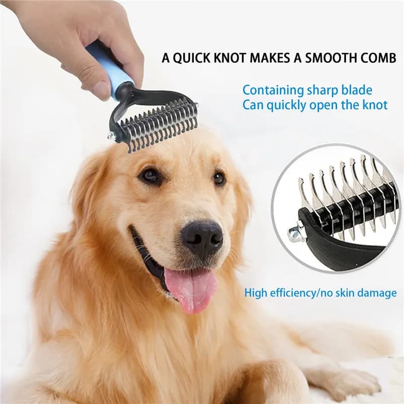 Dematting Tool 2pcs Pet Dog Grooming Brush Comb Cat Hair Remover New Pro Tools U — image 5