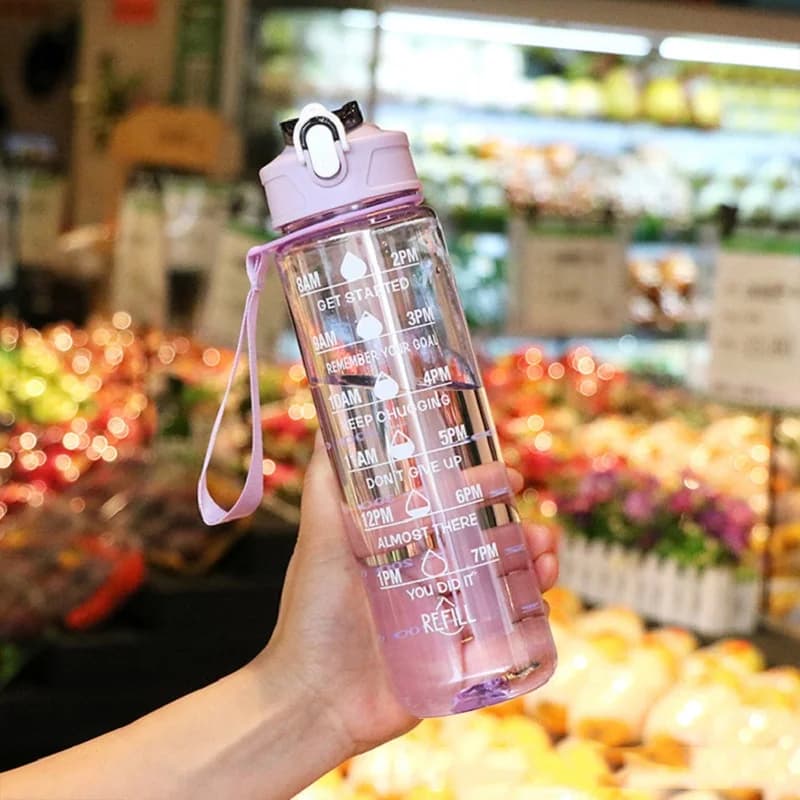 Water Bottle with Time Marker Leak Proof Sport Drinking Bottle Outdoor — image 5