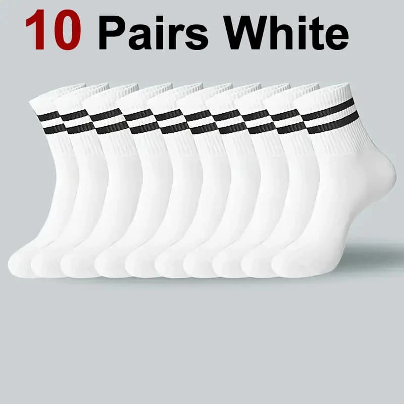 Sports Socks 5 10 20 Pairs Breathable Sweat Absorbing Round Neck New Neutral All — image 15