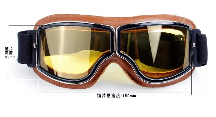 Vintage Motorcycle Goggles Leather Cruiser Folding Glasses Motocross Best Newest — image 6