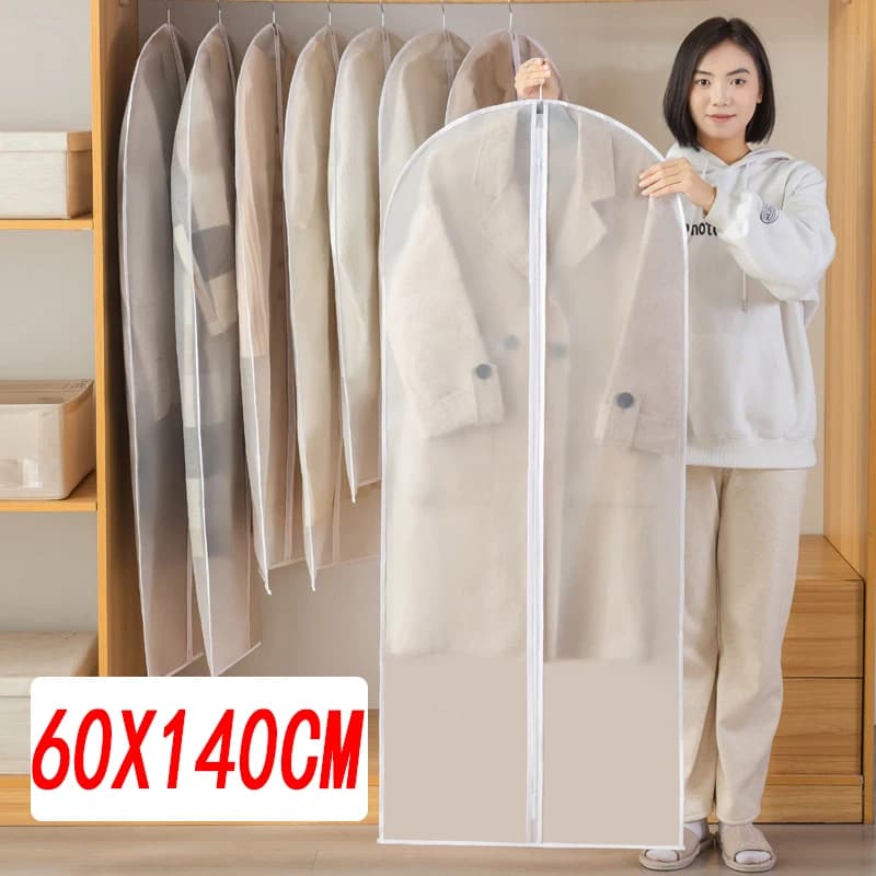 Clothes Hanging Dust Cover Wedding Dress Suit Coat Storage Bag with Zipper