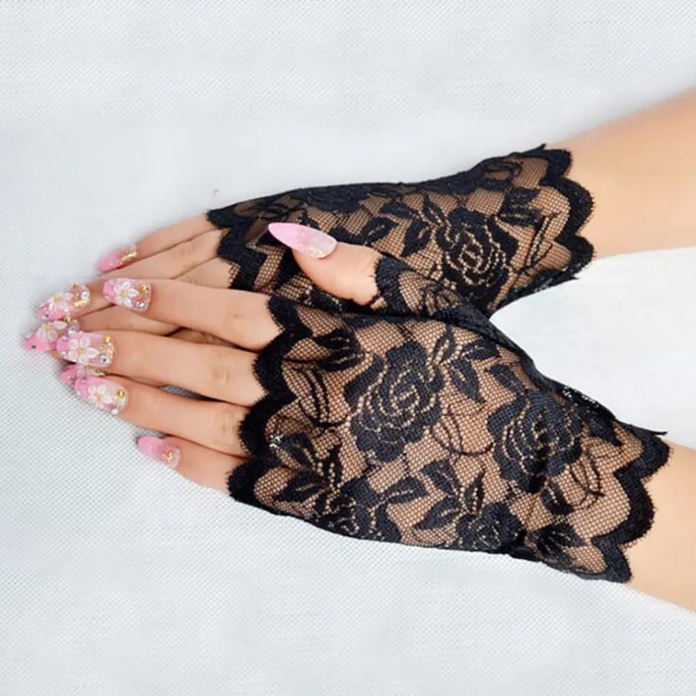 Fingerless Lace Gloves Womens Fishnet Half Finger Mesh New Best Sale Sailor Long — image 2