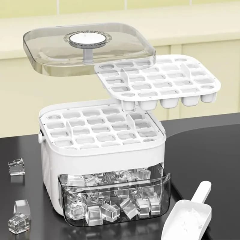 50 Grid Double Layer Ice Cube Tray Reusable Food Grade Ice Mould Maker — image 6